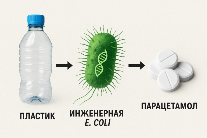 Как кишечная палочка превращает пластик в парацетамол